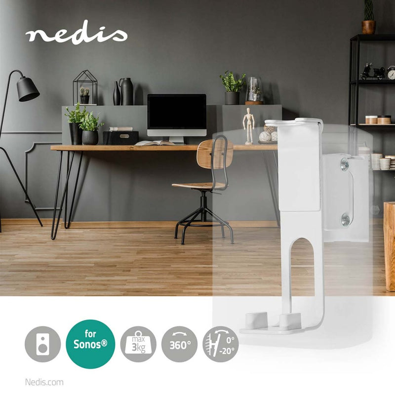 Nedis SPMT5721WT Speakerbeugel Sonos® One Sl? / Sonos® One? / Sonos® Play:1? Wand 3 Kg Draaibaar /