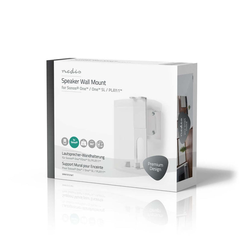 Nedis SPMT5721WT Speakerbeugel Sonos® One Sl? / Sonos® One? / Sonos® Play:1? Wand 3 Kg Draaibaar /