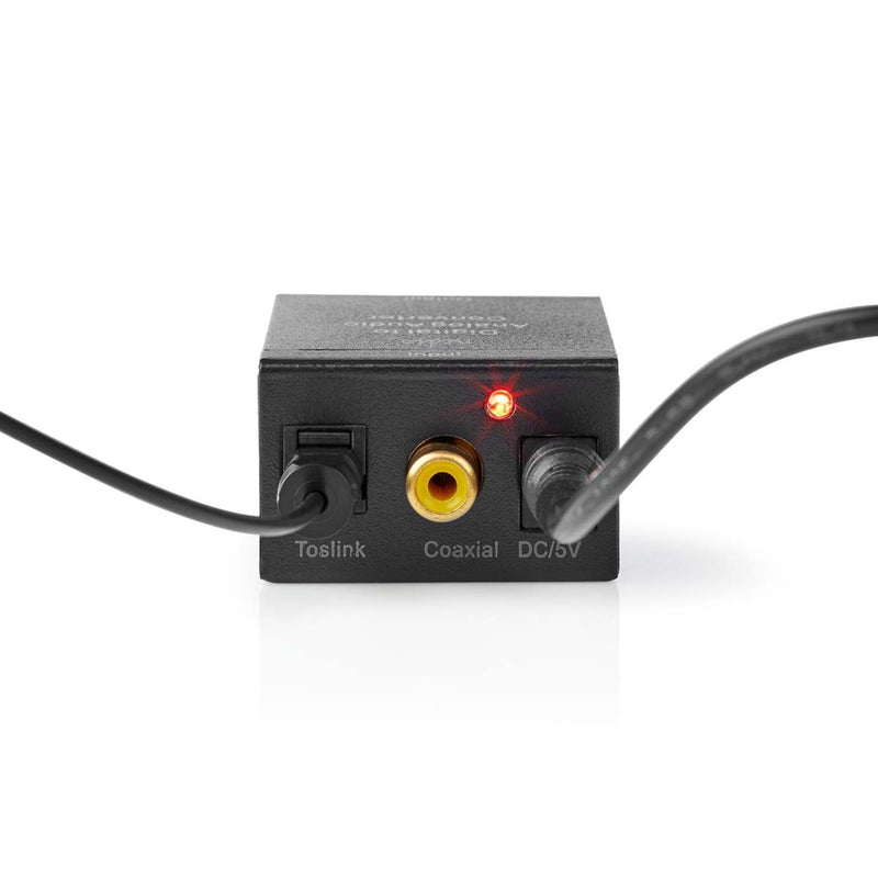 Nedis ACON2510BK Digitale Audioconverter 1-weg Input: 1x Digital Rca / 1x Toslink Output: 1x (2x Rc