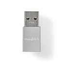 Nedis CCGB60925GY Usb-a Adapter Usb 3.2 Gen 1 Usb-a Male Usb-c&trade; Female 5 Gbps Rond Vernikkeld