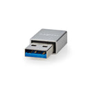 Nedis CCGB60925GY Usb-a Adapter Usb 3.2 Gen 1 Usb-a Male Usb-c&trade; Female 5 Gbps Rond Vernikkeld