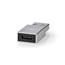 Nedis CCGB60925GY Usb-a Adapter Usb 3.2 Gen 1 Usb-a Male Usb-c&trade; Female 5 Gbps Rond Vernikkeld