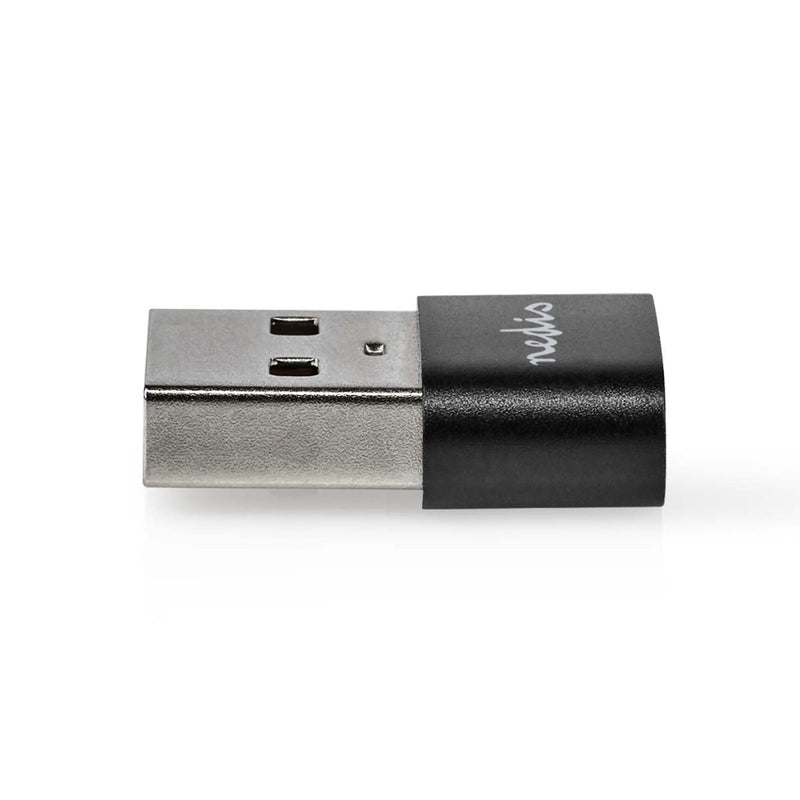 Nedis CCGP60920BK Usb-adapter Usb 2.0 Usb Type-a Usb Type-c&trade; Female Vernikkeld Recht Metaal Z