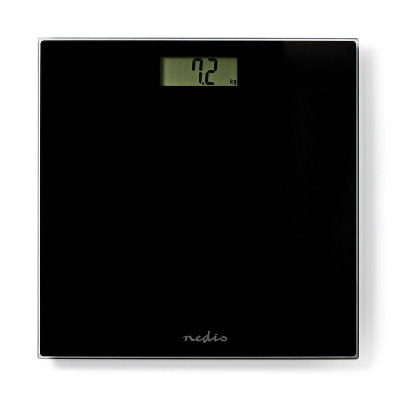 Nedis PESC500BK Personenweegschaal Digitaal Zwart Gehard Glas Max. 150 Kg