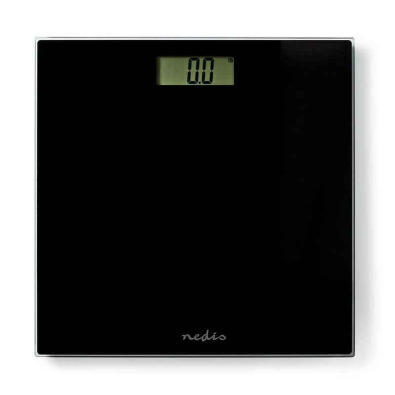 Nedis PESC500BK Personenweegschaal Digitaal Zwart Gehard Glas Max. 150 Kg