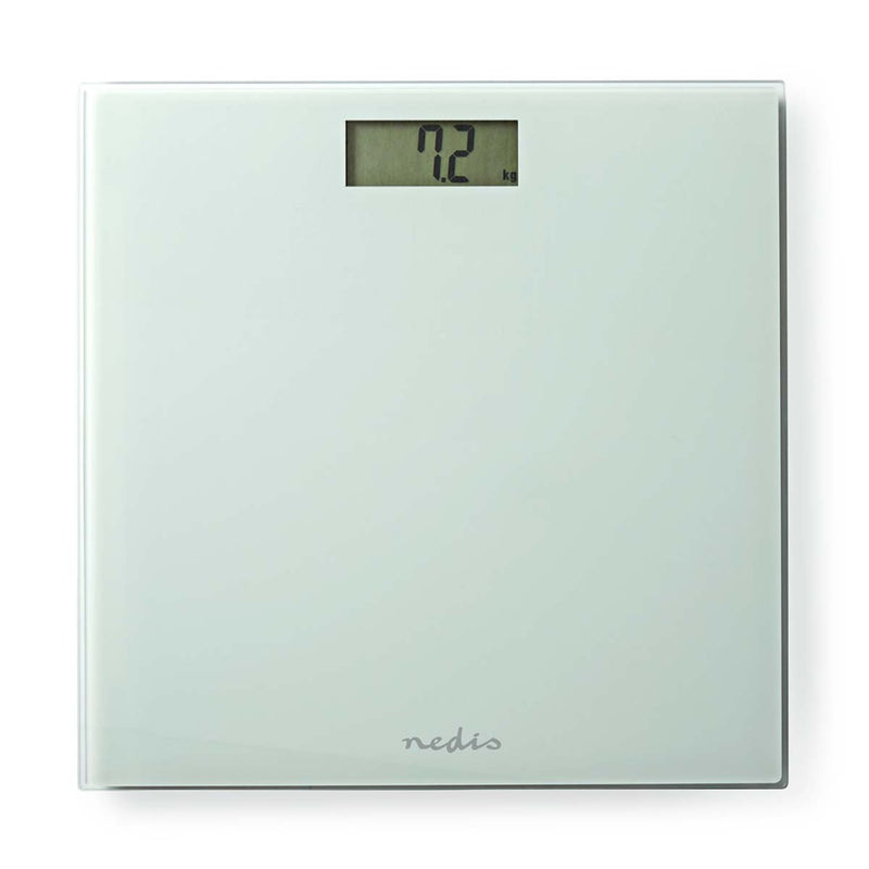 Nedis PESC500WT Personenweegschaal Digitaal Wit Gehard Glas Max. 150 Kg