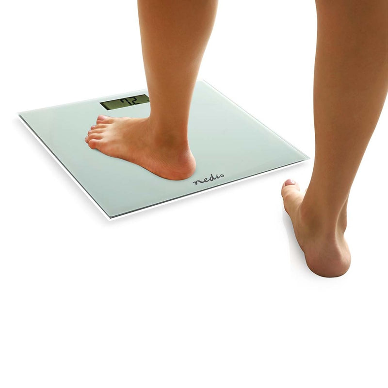 Nedis PESC500WT Personenweegschaal Digitaal Wit Gehard Glas Max. 150 Kg