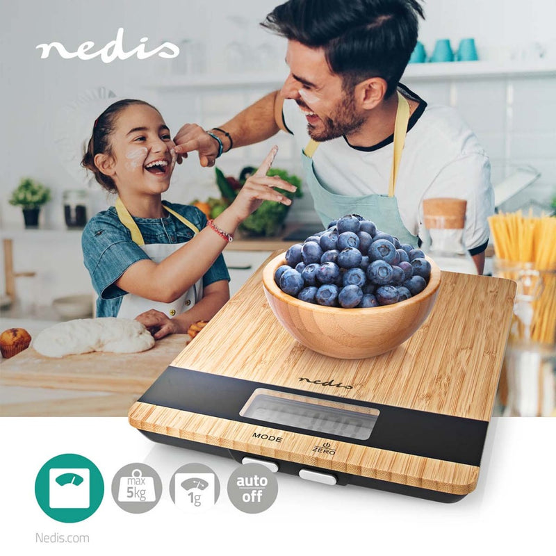 Nedis KASC600WD Keukenweegschaal Hout/Kunststof