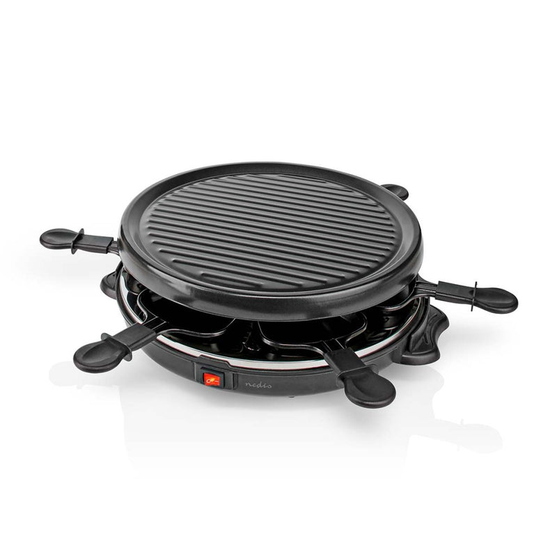 Nedis FCRA200FBK6 Gourmet Raclette Grill voor 6 Personen Rond