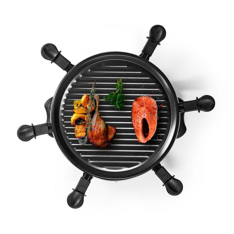 Nedis FCRA200FBK6 Gourmet Raclette Grill voor 6 Personen Rond