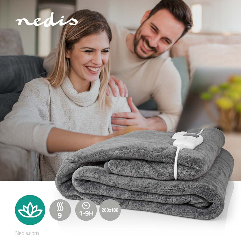 Nedis PEBL150CGY Elektrische Bovendeken XXL 200x180 cm