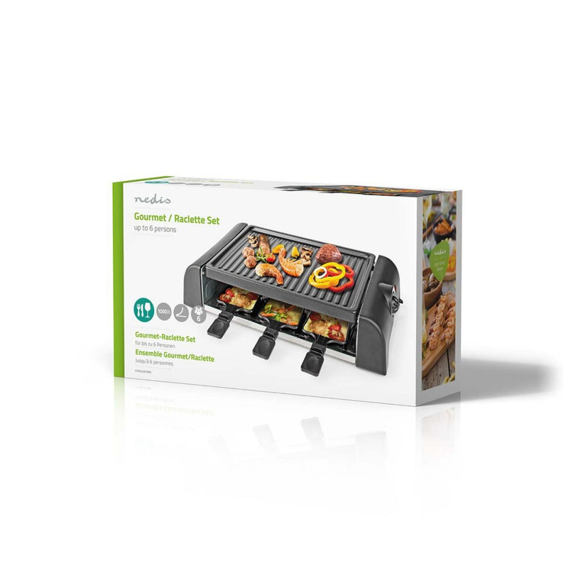 Nedis FCRA220FBK6 Gourmet Raclette Grill voor 6 Personen