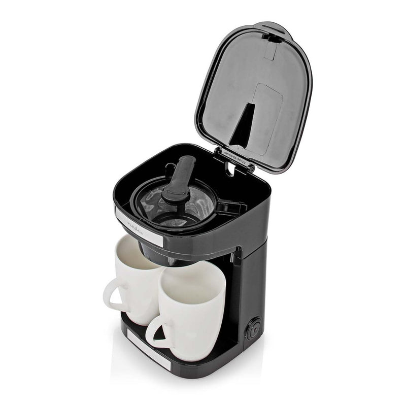 Nedis KACM140EBK Koffiezetapparaat Maximale Capaciteit: 0.25 L Aantal Kopjes Tegelijk: 2 Warmhoudfu