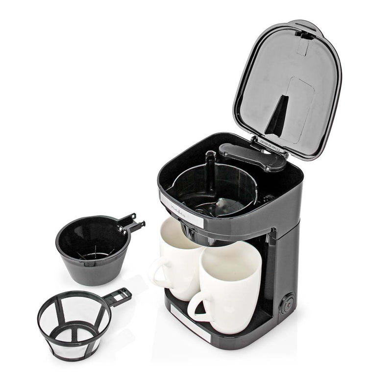 Nedis KACM140EBK Koffiezetapparaat Maximale Capaciteit: 0.25 L Aantal Kopjes Tegelijk: 2 Warmhoudfu