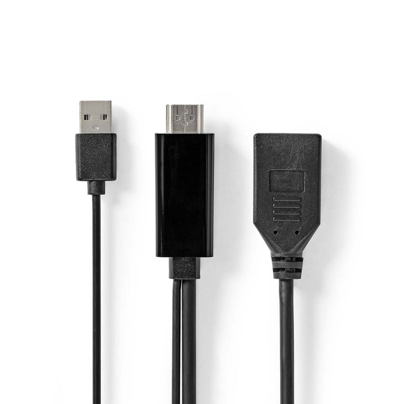 Nedis CCGP34300BK02 Hdmi&trade;-adapter Hdmi&trade; Connector Displayport Male Vernikkeld Recht Pvc