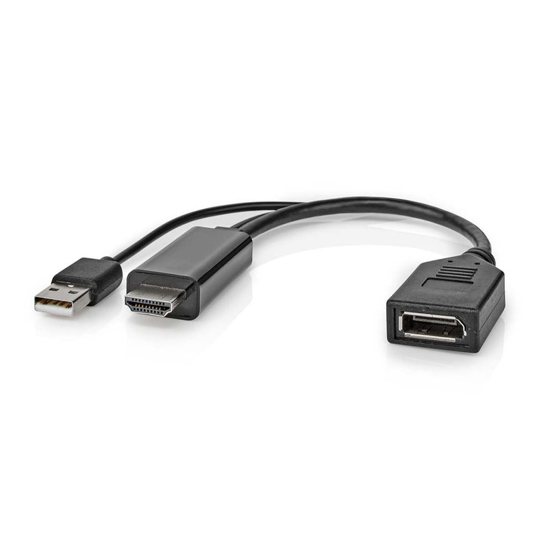 Nedis CCGP34300BK02 Hdmi&trade;-adapter Hdmi&trade; Connector Displayport Male Vernikkeld Recht Pvc