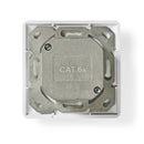 Nedis CCBW89250IV Netwerk Wanddoos Inbouw 2 Poort(en) Cat6a Recht Female Goud Verguld Pvc Wit Doos