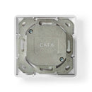 Nedis CCBW89200IV Netwerk Wanddoos Inbouw 2 Poort(en) Cat6 Recht Female Goud Verguld Pvc Wit Doos