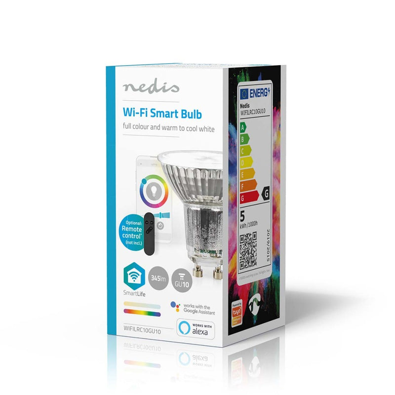 Nedis WIFILRC10GU10 Smartlife Multicolour Lamp Wi-fi Gu10 345 Lm 4.9 W Rgb / Warm To Cool White And