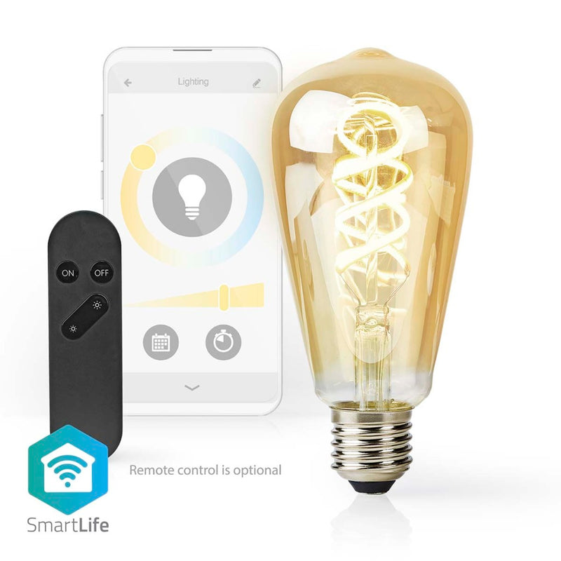 Nedis WIFILRT10ST64 Smartlife Led Filamentlamp Wi-fi E27 360 Lm 4.9 W Warm To Cool White 1800 - 650