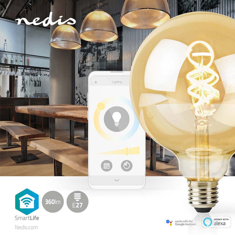 Nedis WIFILRT10G125 Smartlife Led Filamentlamp Wi-fi E27 360 Lm 4.9 W Warm To Cool White 1800 - 650