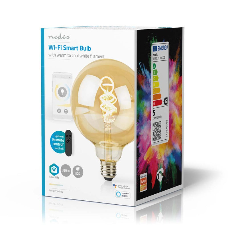 Nedis WIFILRT10G125 Smartlife Led Filamentlamp Wi-fi E27 360 Lm 4.9 W Warm To Cool White 1800 - 650