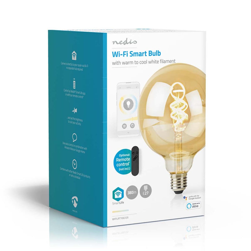 Nedis WIFILRT10G125 Smartlife Led Filamentlamp Wi-fi E27 360 Lm 4.9 W Warm To Cool White 1800 - 650