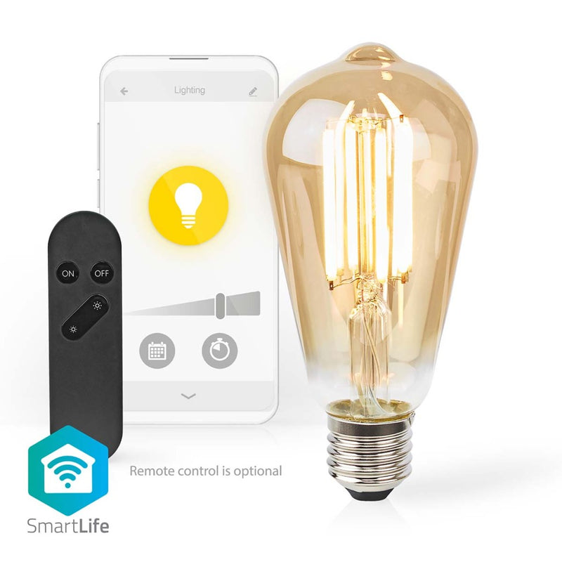 Nedis WIFILRF10ST64 Smartlife Led Filamentlamp Wi-fi E27 806 Lm 7 W Warm Wit Glas Android? / Ios St