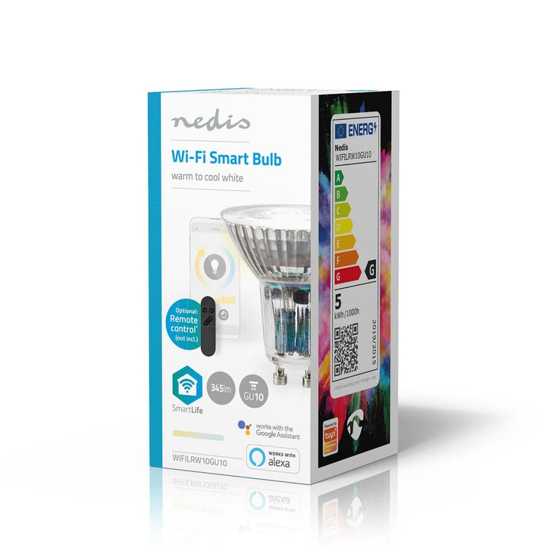Nedis WIFILRW10GU10 Smartlife Led Bulb Wi-fi Gu10 345 Lm 4.9 W Warm To Cool White Energieklasse: G