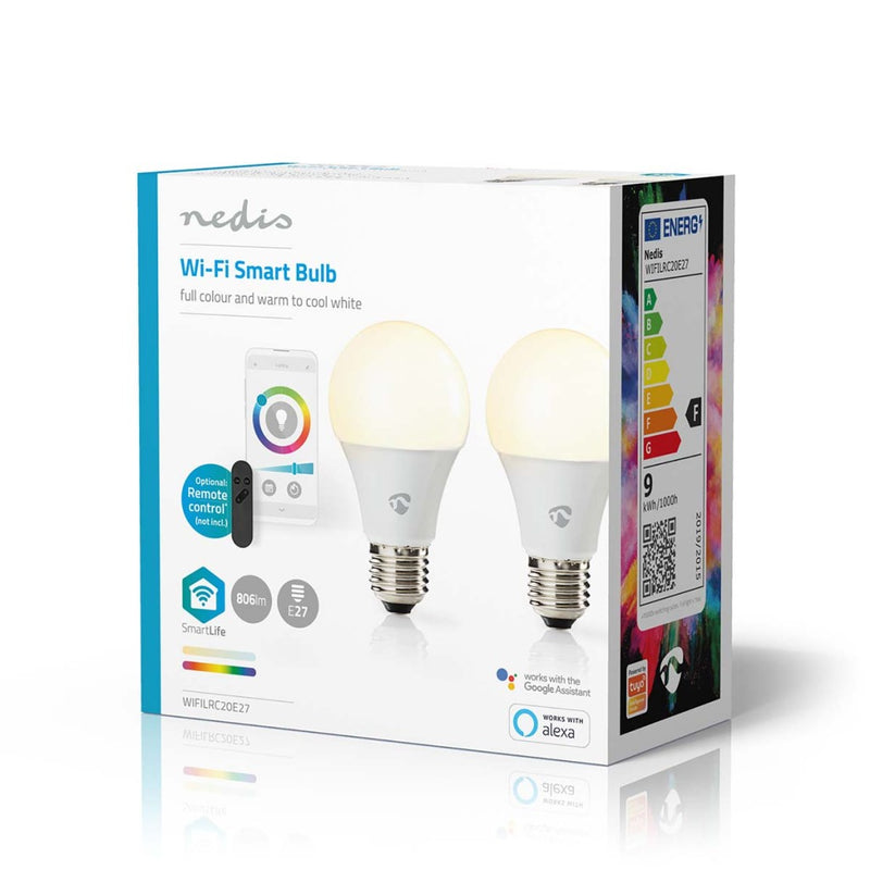 Nedis WIFILRC20E27 Smartlife Multicolour Lamp Wi-fi E27 806 Lm 9 W Rgb / Warm To Cool White Android