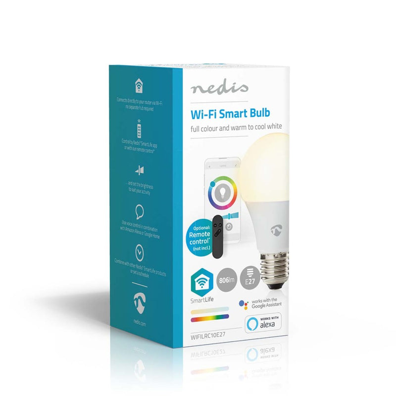 Nedis WIFILRC10E27 Smartlife Multicolour Lamp Wi-fi E27 806 Lm 9 W Rgb / Warm To Cool White Android
