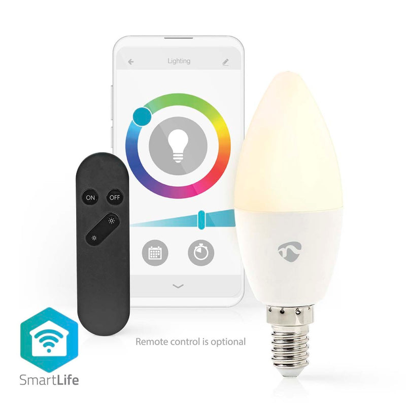 Nedis WIFILRC10E14 Smartlife Multicolour Lamp Wi-fi E14 470 Lm 4.9 W Rgb / Warm To Cool White Andro