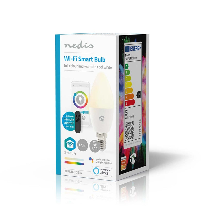 Nedis WIFILRC10E14 Smartlife Multicolour Lamp Wi-fi E14 470 Lm 4.9 W Rgb / Warm To Cool White Andro