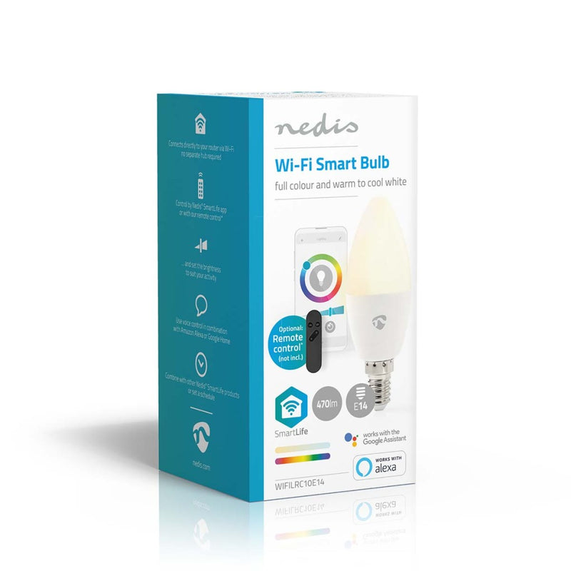 Nedis WIFILRC10E14 Smartlife Multicolour Lamp Wi-fi E14 470 Lm 4.9 W Rgb / Warm To Cool White Andro