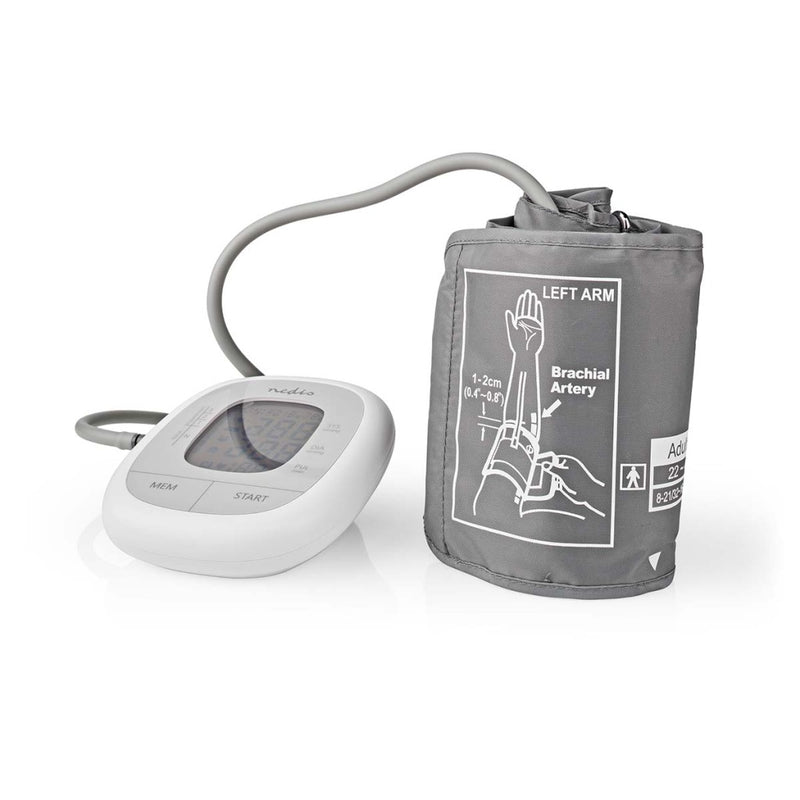 Nedis HCBL400WT Bloeddrukmeter Bovenarm Wit/Grijs