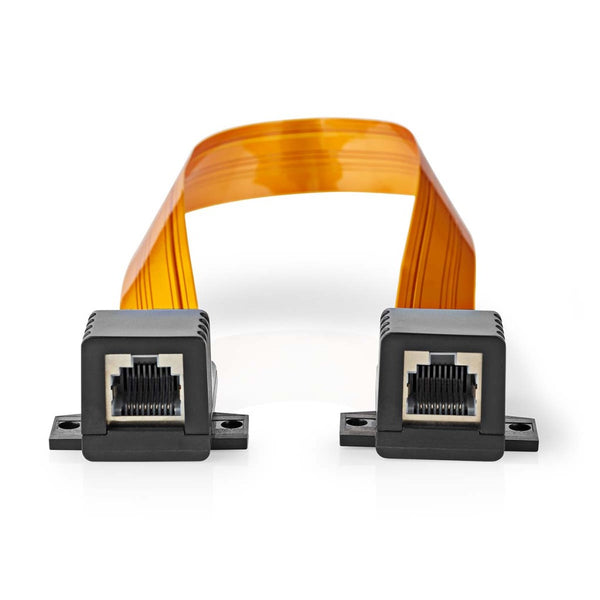 Nedis CCGP85901BK03 Cat6-kabel Rj45 Female Rj45 Female U/utp 0.30 M Plat Nylon Zwart Polybag