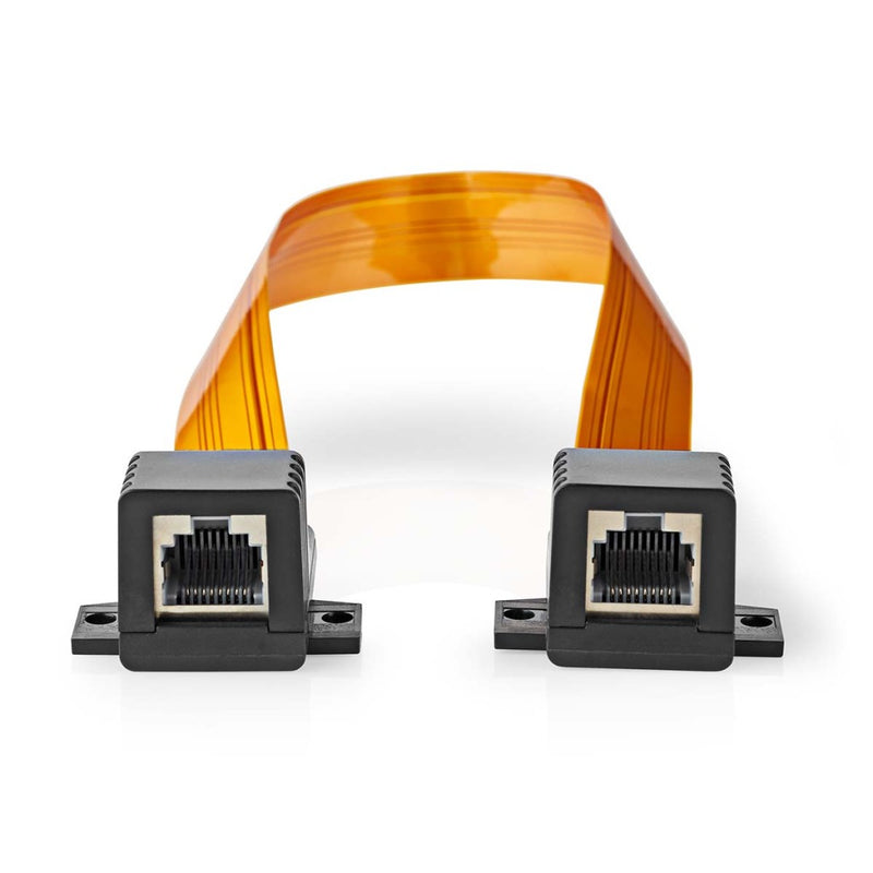 Nedis CCGP85901BK03 Cat6-kabel Rj45 Female Rj45 Female U/utp 0.30 M Plat Nylon Zwart Polybag