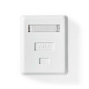 Nedis CCGP89100WT Netwerk Wanddoos Opbouw Female U/utp Cat6 Recht Goud Verguld Pvc Wit Polybag