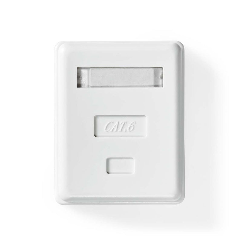 Nedis CCGP89100WT Netwerk Wanddoos Opbouw Female U/utp Cat6 Recht Goud Verguld Pvc Wit Polybag