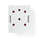 Nedis CCGP89100WT Netwerk Wanddoos Opbouw Female U/utp Cat6 Recht Goud Verguld Pvc Wit Polybag