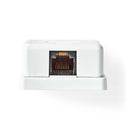 Nedis CCGP89100WT Netwerk Wanddoos Opbouw Female U/utp Cat6 Recht Goud Verguld Pvc Wit Polybag