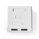 Nedis CCGP89110WT Netwerk Wanddoos Opbouw 2 Poort(en) U/utp Cat6 Recht Female Goud Verguld Pvc Wit