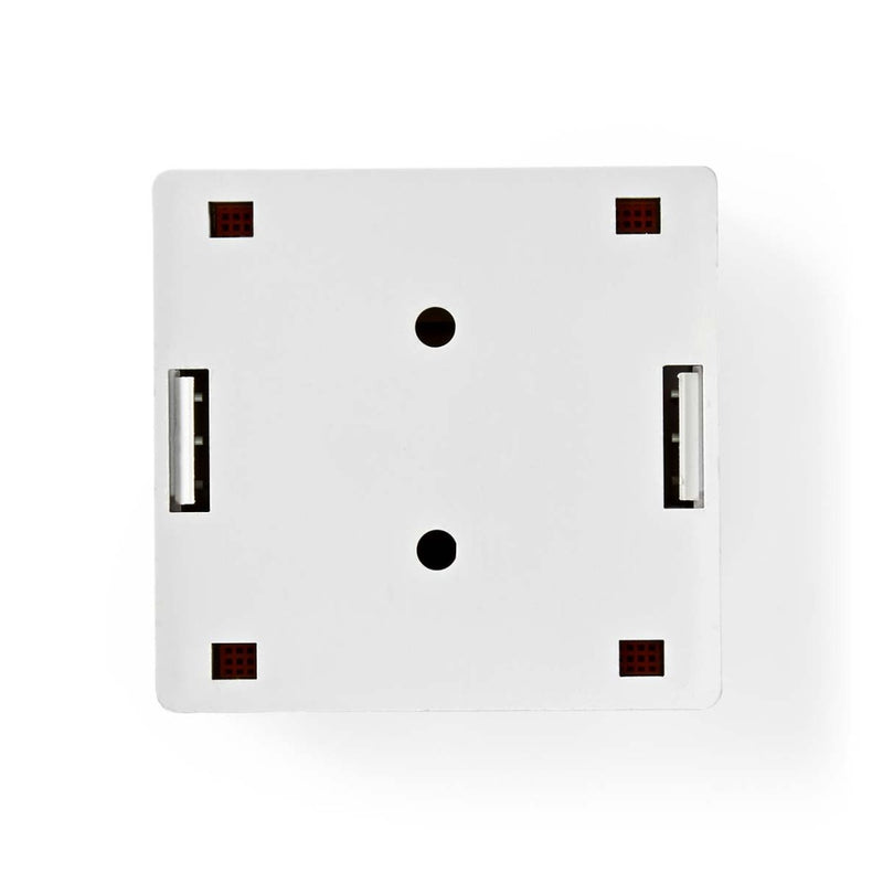 Nedis CCGP89110WT Netwerk Wanddoos Opbouw 2 Poort(en) U/utp Cat6 Recht Female Goud Verguld Pvc Wit