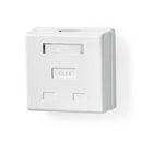 Nedis CCGP89110WT Netwerk Wanddoos Opbouw 2 Poort(en) U/utp Cat6 Recht Female Goud Verguld Pvc Wit