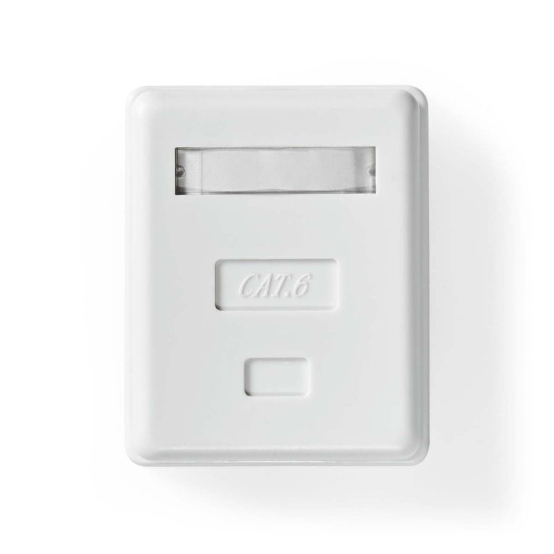 Nedis CCGP89120WT Netwerk Wanddoos Opbouw 1 Poort(en) Stp Cat6 Recht Female Goud Verguld Pvc Wit Po