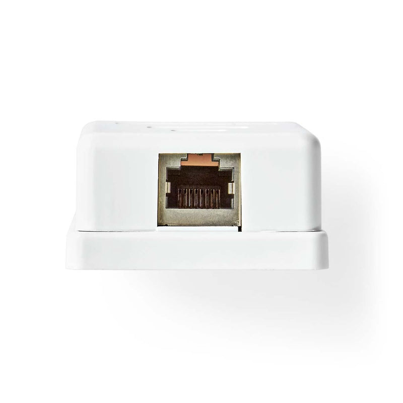 Nedis CCGP89120WT Netwerk Wanddoos Opbouw 1 Poort(en) Stp Cat6 Recht Female Goud Verguld Pvc Wit Po
