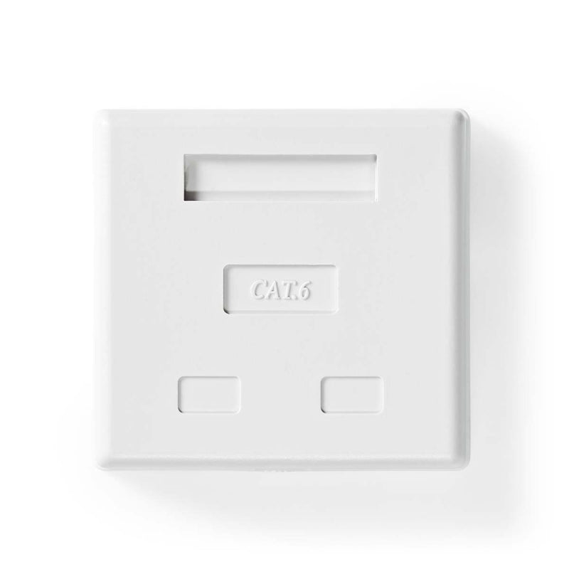 Nedis CCGP89130WT Netwerk Wanddoos Opbouw 2 Poort(en) S/ftp Cat6 Recht Female Goud Verguld Pvc Wit