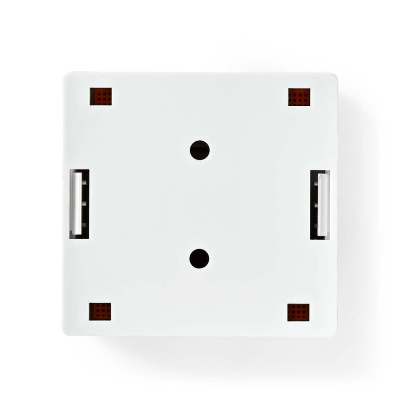 Nedis CCGP89130WT Netwerk Wanddoos Opbouw 2 Poort(en) S/ftp Cat6 Recht Female Goud Verguld Pvc Wit