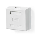 Nedis CCGP89130WT Netwerk Wanddoos Opbouw 2 Poort(en) S/ftp Cat6 Recht Female Goud Verguld Pvc Wit