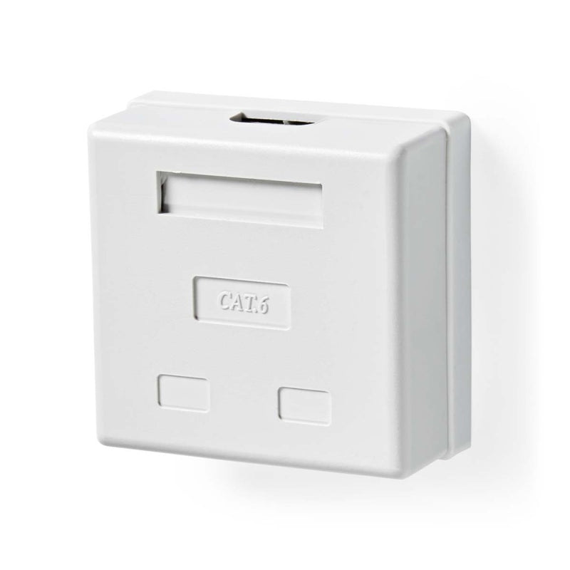 Nedis CCGP89130WT Netwerk Wanddoos Opbouw 2 Poort(en) S/ftp Cat6 Recht Female Goud Verguld Pvc Wit